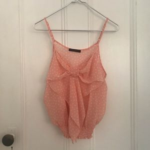 Bajee Collection Pink Polka Dot Camisole with Bow